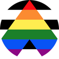 Untitled A 2SLGBTQIA+ ally flag cropped as a circle.