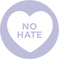 Untitled An icon with the word NO HATE inside of a heart symbol.